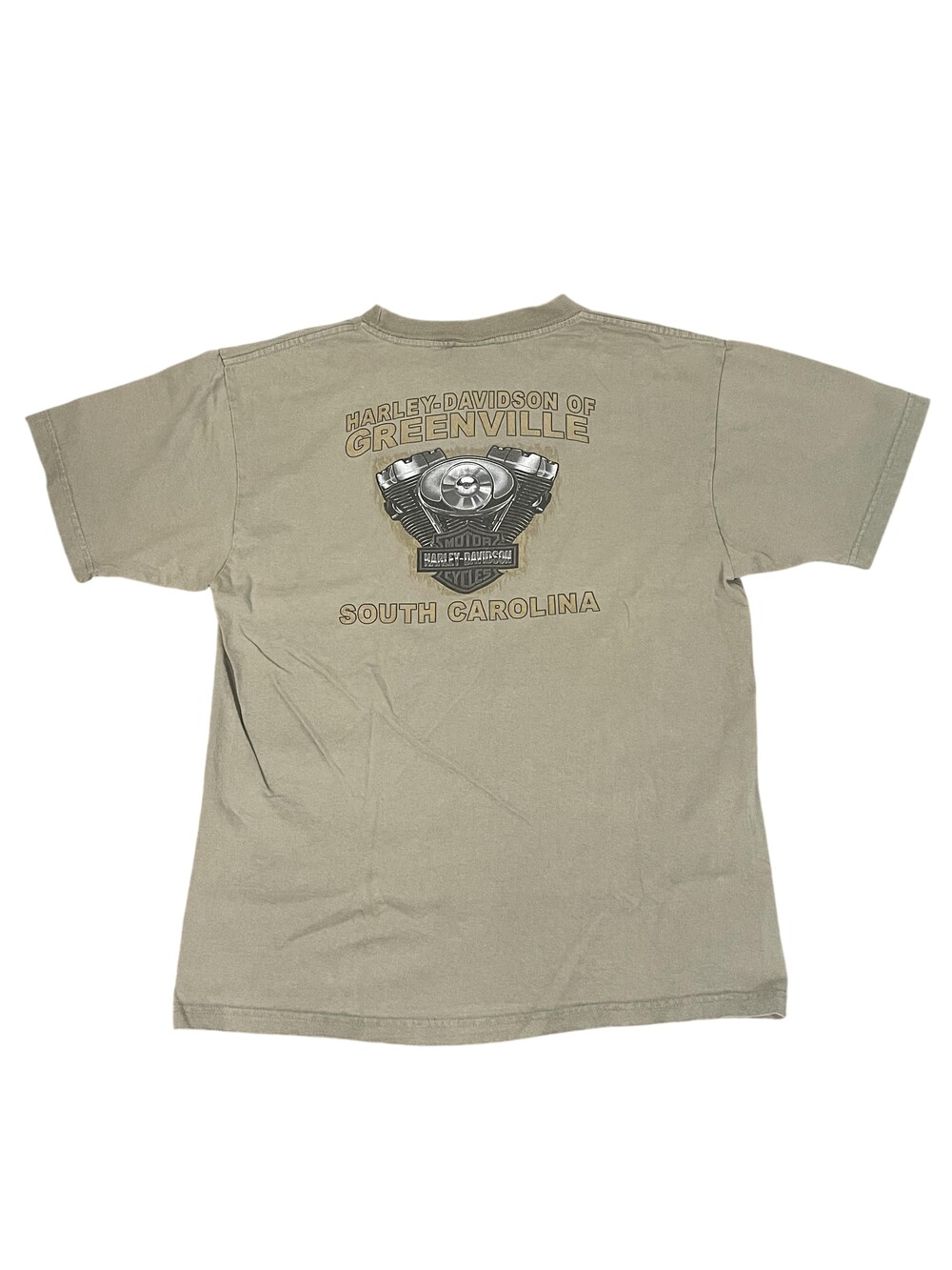 Vintage Harley-Davidson Shirt Mens Large Green Greenville SC Motorcycles Tee